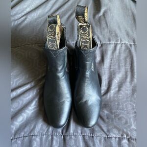 Black Leather boy Ankle Boots